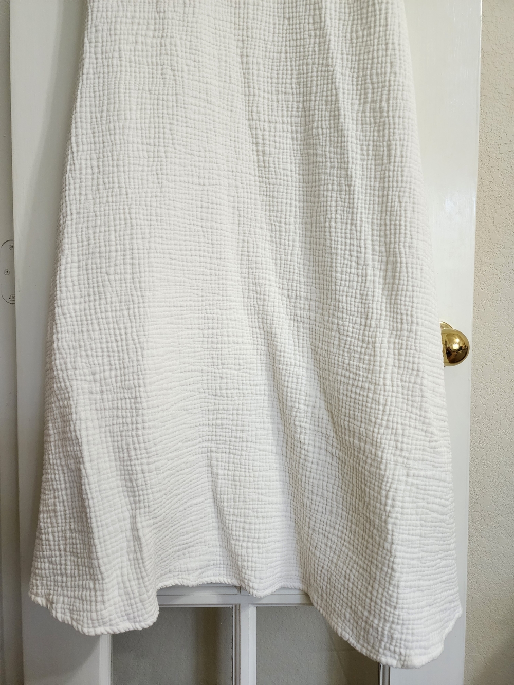 Nordstrom White Cotton Gauze Midi Bridal Coastal Dress Ruffle Back Size Large - Picture 6 of 12